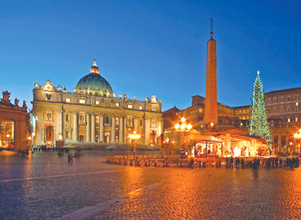 Tòa Thánh Vatican đêm Giáng sinh. (Ảnh: CTV)