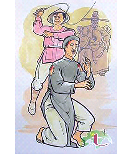 Thánh Giuse Nguyễn Đình Nghi bị đánh đập.