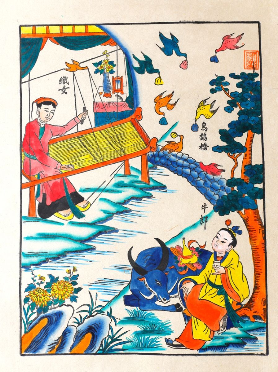 Tranh Hàng Trống: Vợ chồng Ngâu. Ảnh: CTV