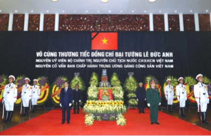 Lễ truy điệu nguyên Chủ tịch nước, Đại tướng Lê Đức Anh. Ảnh: Thống Nhất 