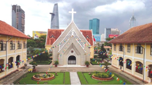 Một góc tu viện Hội dòng Mến Thánh giá Thủ Thiêm. Ảnh: Quỳnh Danh