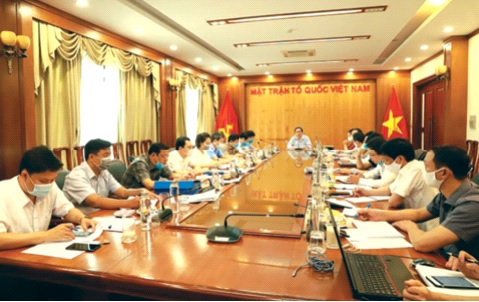 Bí thư Trung ương Đảng, Chủ tịch UBTƯ MTTQ Việt Nam Trần Thanh Mẫn chủ trì cuộc họp về công tác chuẩn bị cho Đại hội Thi đua yêu nước MTTQ Việt Nam sẽ diễn ra vào trung tuần tháng 9/2020. Ảnh: Hương Diệp