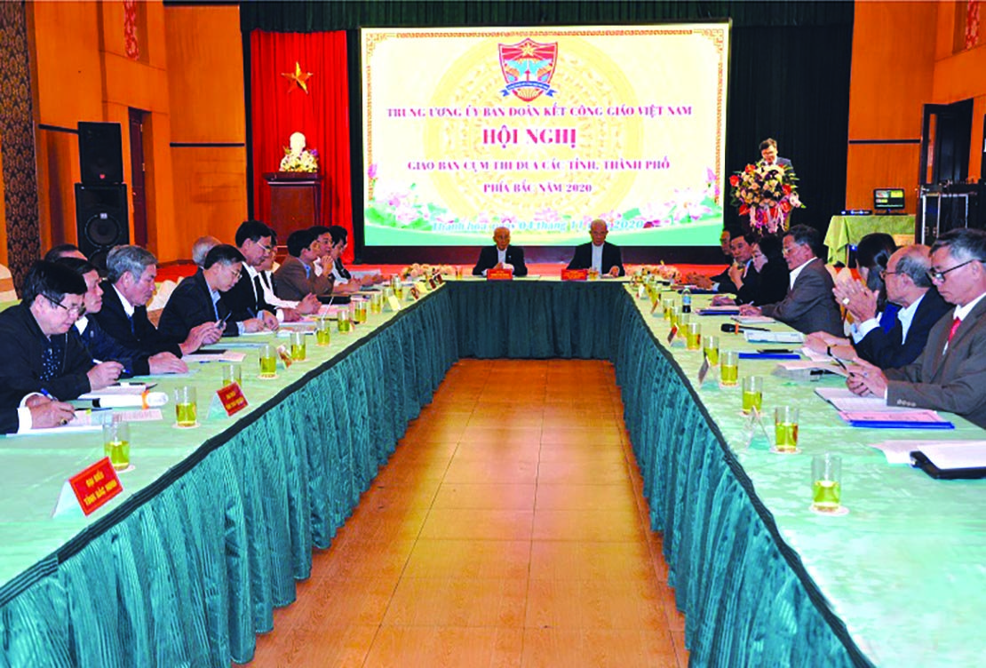 Quang cảnh Hội nghị Giao ban Cụm thi đua Ủy ban Đoàn kết Công giáo các tỉnh, thành phố phía Bắc.