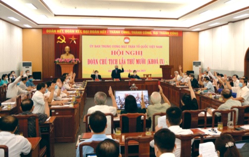 Đại biểu thống nhất hiệp thương cử ông Lê Tiến Châu làm Phó Chủ tịch – Tổng thư ký Ủy ban Trung ương MTTQ Việt Nam. Ảnh: Phạm Cường
