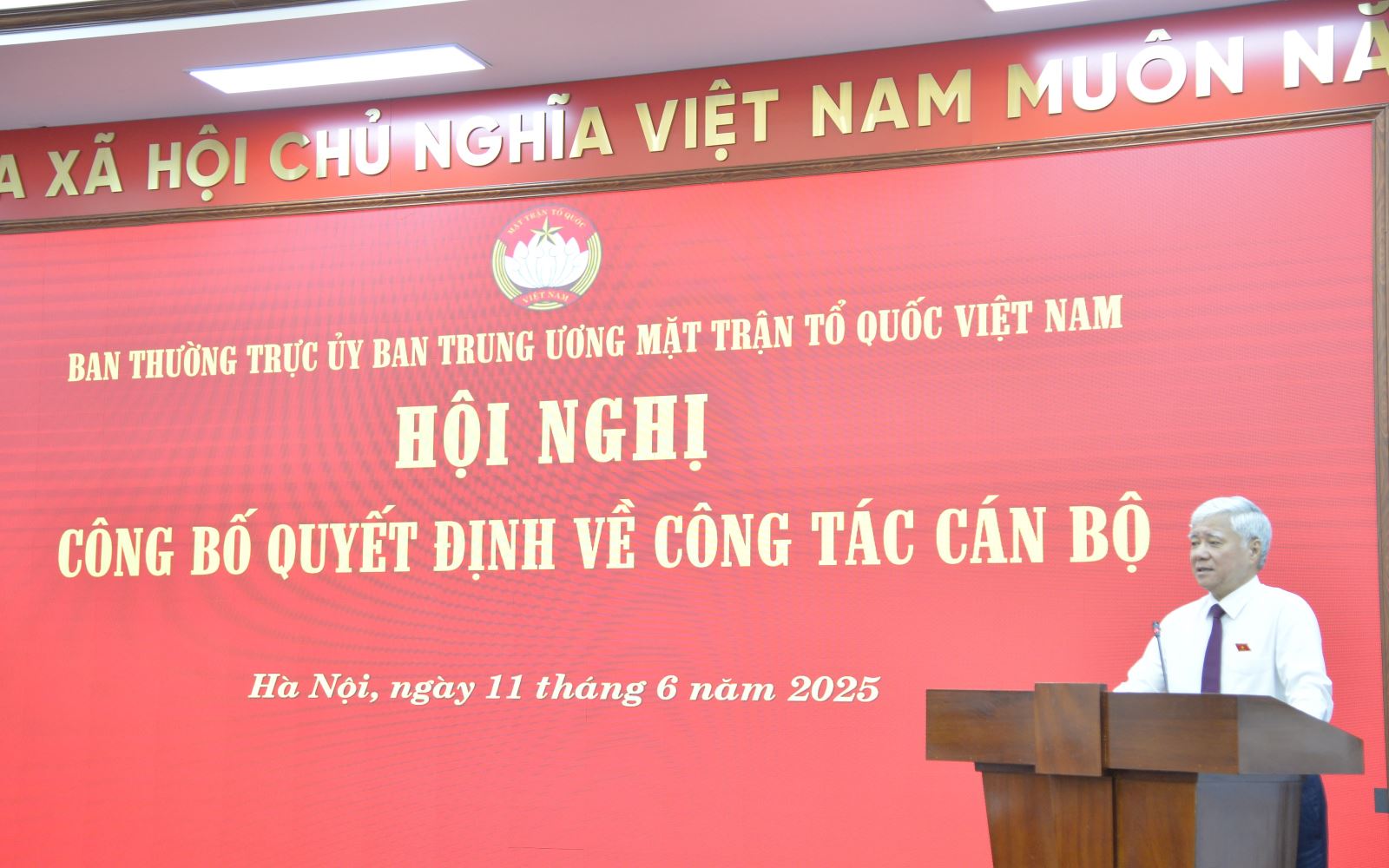 Chủ tịch Đỗ Văn Chiến phát biểu tại Hội nghị. Ảnh: Mạnh Cường