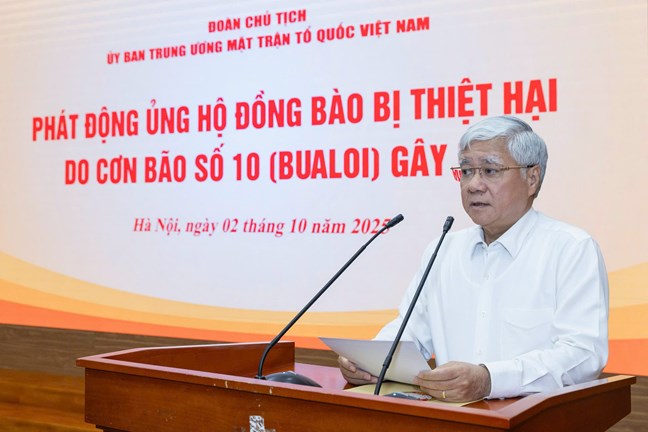 Ủy viên Bộ Chính trị, Bí thư Trung ương Đảng, Chủ tịch Ủy ban Trung ương MTTQ Việt Nam Đỗ Văn Chiến kêu gọi đồng bào và chiến sĩ cả nước, đồng bào ta ở nước ngoài, các cơ quan, tổ chức, các doanh nghiệp, các nhà hảo tâm ở trong và ngoài nước, người nước ngoài đang sinh sống, làm việc ở Việt Nam… hãy dành những tình cảm tốt đẹp, sẻ chia, giúp đỡ về tinh thần, vật chất, góp phần cùng với Đảng, Nhà nước hỗ trợ Nhân dân khắc phục thiệt hại do bão số 10 gây ra