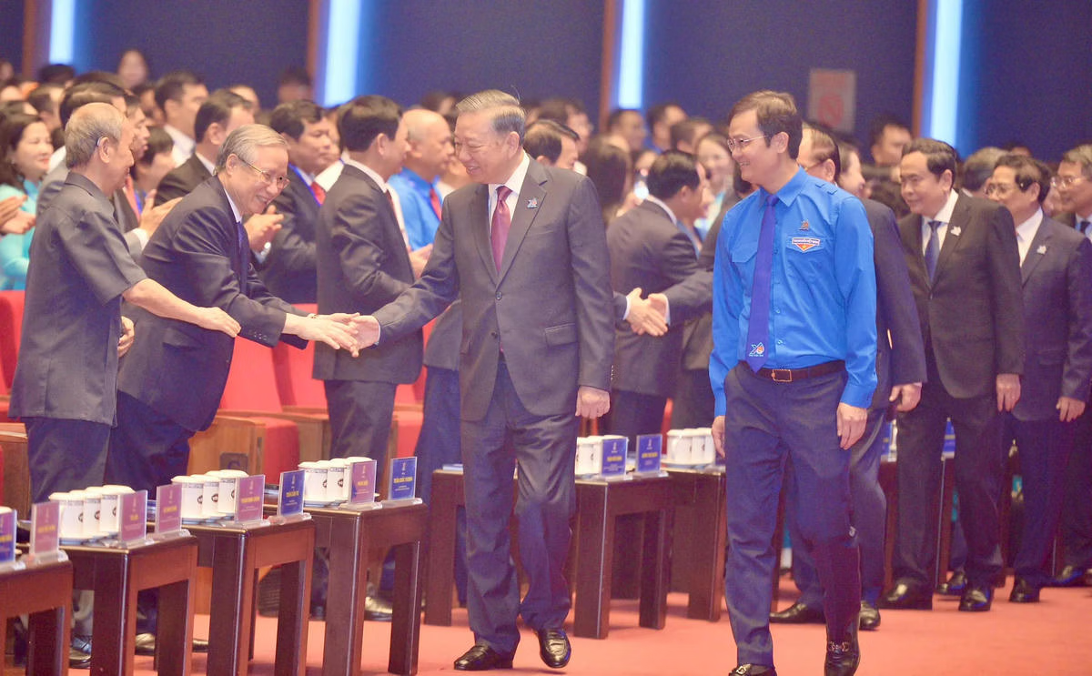 Tổng Bí thư, Chủ tịch nước Tô Lâm dự Phiên trọng thể Đại hội đại biểu toàn quốc Đoàn TNCS Hồ Chí Minh lần thứ XIII, nhiệm kỳ 2026 - 2031. Ảnh: PV